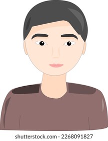 rostro vectorial joven hombre de asia