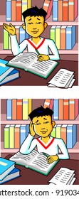 Asian Boy Studying