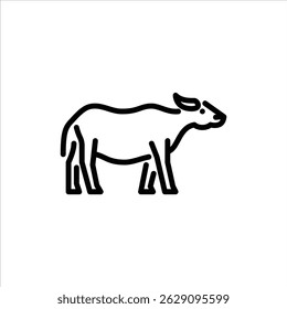 ícone do outline Buffalo Asiático. Ilustração da linha preta de Buffalo.