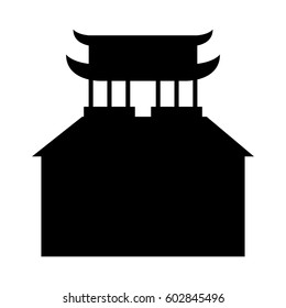 asian building castle icon vector illustration design