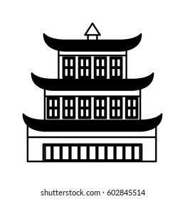 asian building castle icon vector illustration design