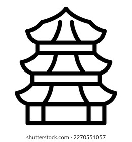 Asian building icon outline vector. Munich skyline. Landmark cityscape