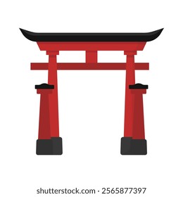 Asian Building Vector Illustration - Torii Gate Japan