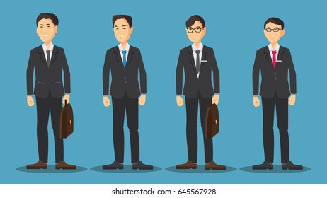 Asian Business Man Cartoon Vector