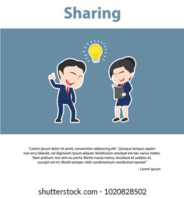 Asian Business People Sharing Infographic