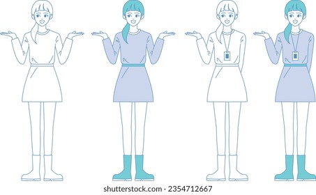 asian business woman intern vector