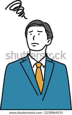 Asian businessman getting anxious at work