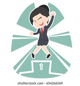 asian businesswoman champion illustration design