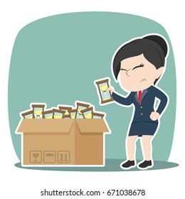 asian businesswoman choosing hourglass
