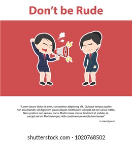 Asian Businesswoman Don't be Rude Infographic