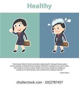 Asian Businesswoman Healthy Infographic