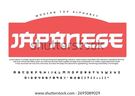 Asian calligraphy style font vector typeface alphabet typeset