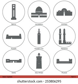 Asian Capitals - Icon Set (Part 5)