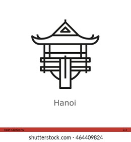 Asian Capitals (Part 2.3) - Line Style Icon Set