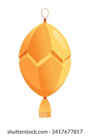 Asian cartoon lanterns, icon. Chinese festival lantern, traditional decoration for asian. Chinatown and Chinatown festival paper lantern element. Vector illustration on white background