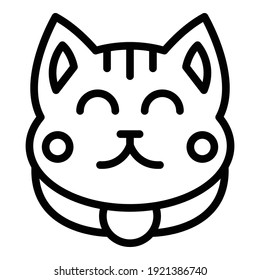 Asian cat icon. Outline asian cat vector icon for web design isolated on white background