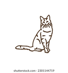 Asian cat line icon. Farm animals. Pictogram for web page, mobile app, promo.
