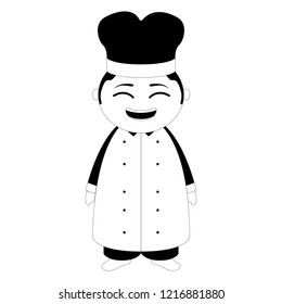 Asian chef cartoon character. Vector illustration design