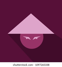 Asian or Chinese conical straw hat vector illustration