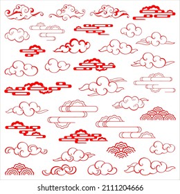 Asian Chinese and Japanese style Traditional clouds  
oriental Tribal pattern China elements ornament 
background for design prints Abstract flat cartoon 
backdrop Geometric texture 
