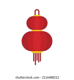 Asian chinese lantern icon. Flat illustration of asian chinese lantern vector icon isolated on white background