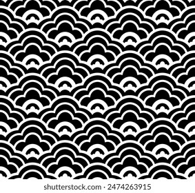 asian chinese vector pattern in black and white background