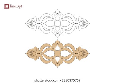 Asian Chinese vintage vector delicate floral vine twine spiral art deco pattern. Baroque Victorian style. Decoration for border, frame, invitation, poster, packaging design.