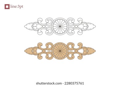 Asian Chinese vintage vector delicate floral vine twine spiral art deco pattern. Baroque Victorian style. Decoration for border, frame, invitation, poster, packaging design.