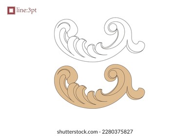 Asian Chinese vintage vector delicate floral vine twine spiral art deco pattern. Baroque Victorian style. Decoration for border, frame, invitation, poster, packaging design.