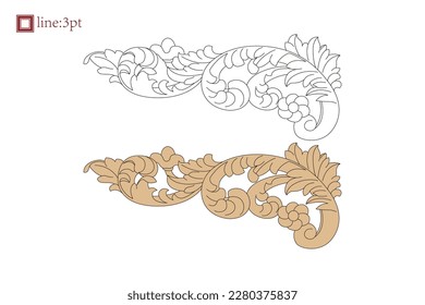 Asian Chinese vintage vector delicate floral vine twine spiral art deco pattern. Baroque Victorian style. Decoration for border, frame, invitation, poster, packaging design.