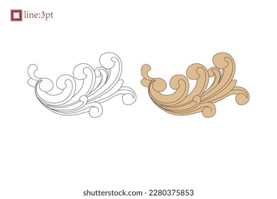 Asian Chinese vintage vector delicate floral vine twine spiral art deco pattern. Baroque Victorian style. Decoration for border, frame, invitation, poster, packaging design.