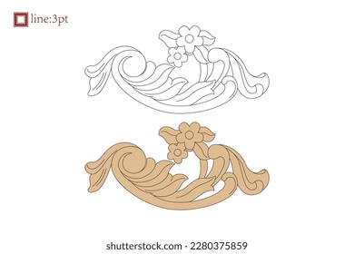 Asian Chinese vintage vector delicate floral vine twine spiral art deco pattern. Baroque Victorian style. Decoration for border, frame, invitation, poster, packaging design.