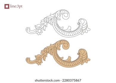 Asian Chinese vintage vector delicate floral vine twine spiral art deco pattern. Baroque Victorian style. Decoration for border, frame, invitation, poster, packaging design.