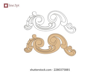 Asian Chinese vintage vector delicate floral vine twine spiral art deco pattern. Baroque Victorian style. Decoration for border, frame, invitation, poster, packaging design.