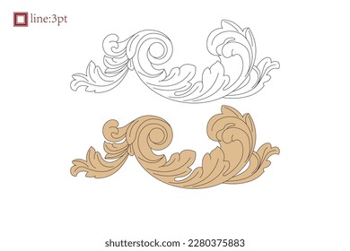 Asian Chinese vintage vector delicate floral vine twine spiral art deco pattern. Baroque Victorian style. Decoration for border, frame, invitation, poster, packaging design.