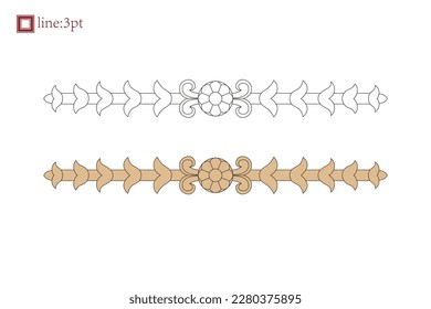 Asian Chinese vintage vector delicate floral vine twine spiral art deco pattern. Baroque Victorian style. Decoration for border, frame, invitation, poster, packaging design.