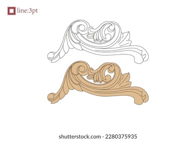 Asian Chinese vintage vector delicate floral vine twine spiral art deco pattern. Baroque Victorian style. Decoration for border, frame, invitation, poster, packaging design.