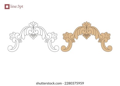 Asian Chinese vintage vector delicate floral vine twine spiral art deco pattern. Baroque Victorian style. Decoration for border, frame, invitation, poster, packaging design.