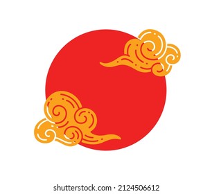 Asian circle cloud . traditional cloudy ornaments in Asian 