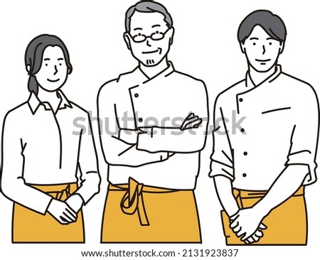Asian clerk working in a restaurant