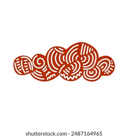 Asian cloud. Traditional cloudy ornaments in chinese, korean and japanese oriental style. vector decoration retro elements. Sky collection isolated on white background.