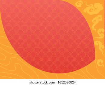 Asian cloudy background. Festive card. Traditional chinese, korean and japanese clouds in oriental style. Vector illustration.