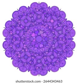 Mandala floral asiática colorida. Ornamento circular étnico vetorial. Design com estilo em tons vivos