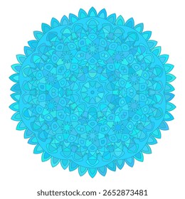 Mandala floral asiática colorida. Ornamento circular étnico vetorial. Design com estilo em tons vivos