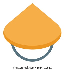 Asian conic hat icon. Isometric of asian conic hat vector icon for web design isolated on white background