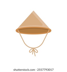 Asian conical hat flat vector design isolated on white background