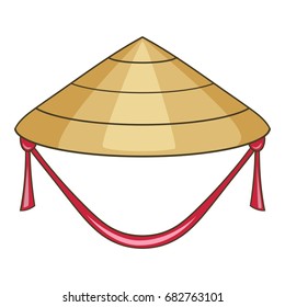 Asian conical hat icon. Cartoon illustration of asian conical hat vector icon for web design