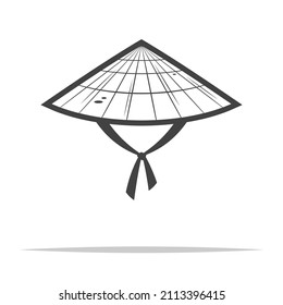 Asian conical hat icon transparent vector isolated