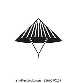 Asian conical hat icon. Vector illustration. Flat design. Isolated.