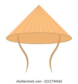 Asian conical hat. Vector illustration.